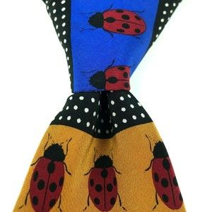 LADY BUGS LOVE LOLONIS WINERY Tie 100% Silk Multicolor Retro Polka Dot Necktie